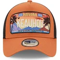 cappellino-trucker-marrone-hawaii-keauhou-a-frame-license-plate-di-new-era