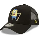 cappellino-trucker-nero-a-frame-sporty-di-spongebob-di-new-era