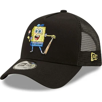 cappellino-trucker-nero-a-frame-sporty-di-spongebob-di-new-era
