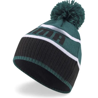 berretto-verde-e-nero-con-pompon-di-puma