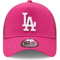 cappellino-trucker-rosa-a-frame-tonal-mesh-dei-los-angeles-dodgers-mlb-di-new-era