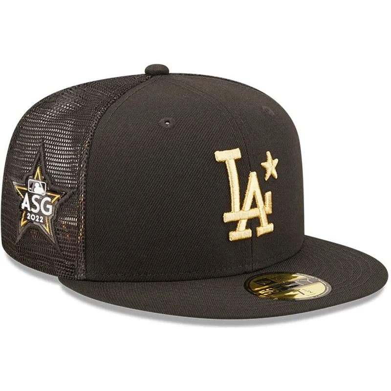 cappellino-trucker-nero-a-visiera-piatta-con-logo-dorato-59fifty-all-star-game-di-los-angeles-dodgers-mlb-di-new-era