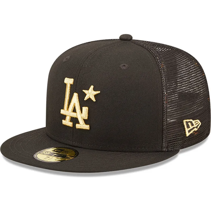cappellino-trucker-nero-a-visiera-piatta-con-logo-dorato-59fifty-all-star-game-di-los-angeles-dodgers-mlb-di-new-era
