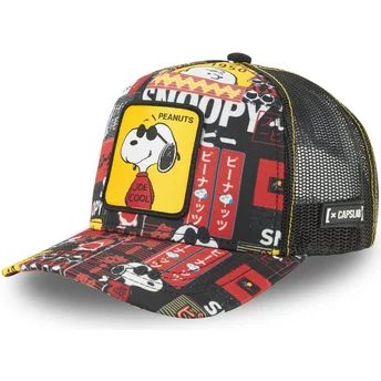 Capslab Snoopy Joe Cool PEA SAM1 Peanuts Black Trucker Hat
