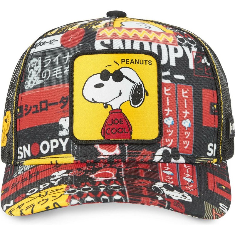 capslab-snoopy-joe-cool-pea-sam1-peanuts-black-trucker-hat