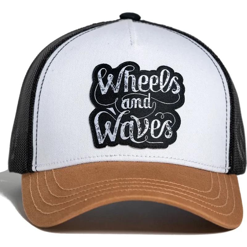 cappellino-trucker-bianco-nero-e-marrone-high-rider-ww16-di-wheels-and-waves