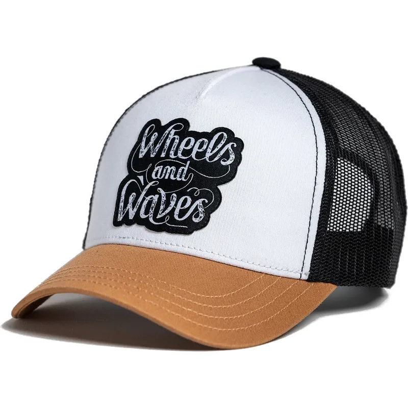 cappellino-trucker-bianco-nero-e-marrone-high-rider-ww16-di-wheels-and-waves