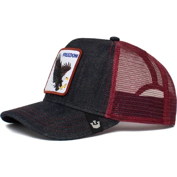 cappellino-trucker-blu-marino-e-rosso-aquila-the-freedom-eagle-the-farm-di-goorin-bros