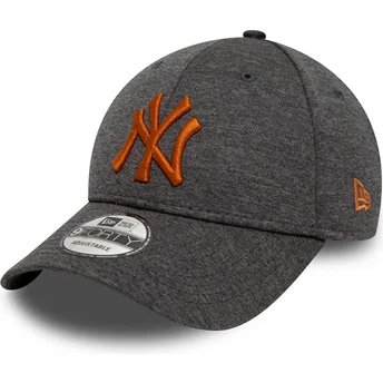 cappellino-curvo-grigio-regolabile-con-logo-arancione-9forty-shadow-tech-dei-new-york-yankees-mlb-di-new-era