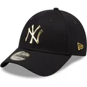 cappellino-snapback-9forty-blu-navy-con-visiera-curva-logo-foil-dei-new-york-yankees-mlb-di-new-era