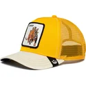 gorra-trucker-gialla-e-bianca-dinosauro-stegosaurus-defense-roofed-lizard-the-farm-di-goorin-bros