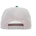 gorra-trucker-blu-bianca-e-nera-dinosaurio-velociraptor-clever-swift-robber-the-farm-di-goorin-bros