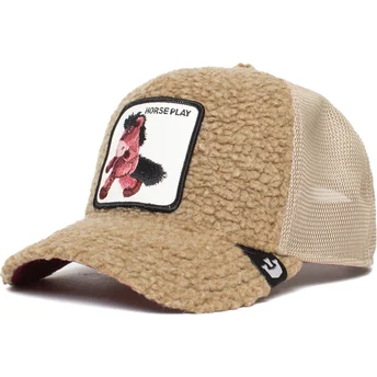 cappellino-trucker-marrone-in-pile-per-bambino-cavallo-di-peluche-horse-play-little-horsey-the-farm-di-goorin-bros