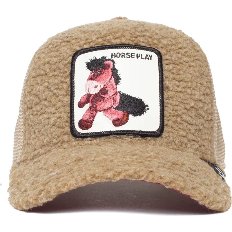 cappelli-curva-marrone-snapback-per-bambino-de-borreguillo-caballo-dei-peluche-horse-play-little-horsey-the-farm-the-farm-di-goo