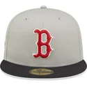 cappello-piatto-grigio-e-nero-aderente-59fifty-world-series-di-boston-red-sox-mlb-di-new-era