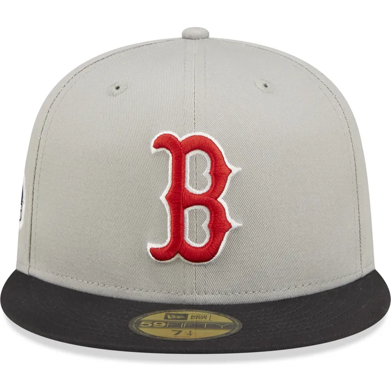 cappello-piatto-grigio-e-nero-aderente-59fifty-world-series-di-boston-red-sox-mlb-di-new-era