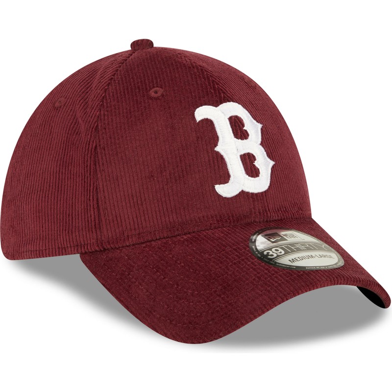 new-era-curved-brim-39thirty-cord-boston-red-sox-mlb-red-fitted-cap