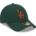 cappelli-curva-verde-cinghia-regolabile-marron-9forty-league-essential-dei-los-angeles-dodgers-mlb-di-new-era