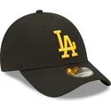 cappellino-curvo-nero-regolabile-con-logo-giallo-9forty-league-essential-dei-los-angeles-dodgers-mlb-di-new-era