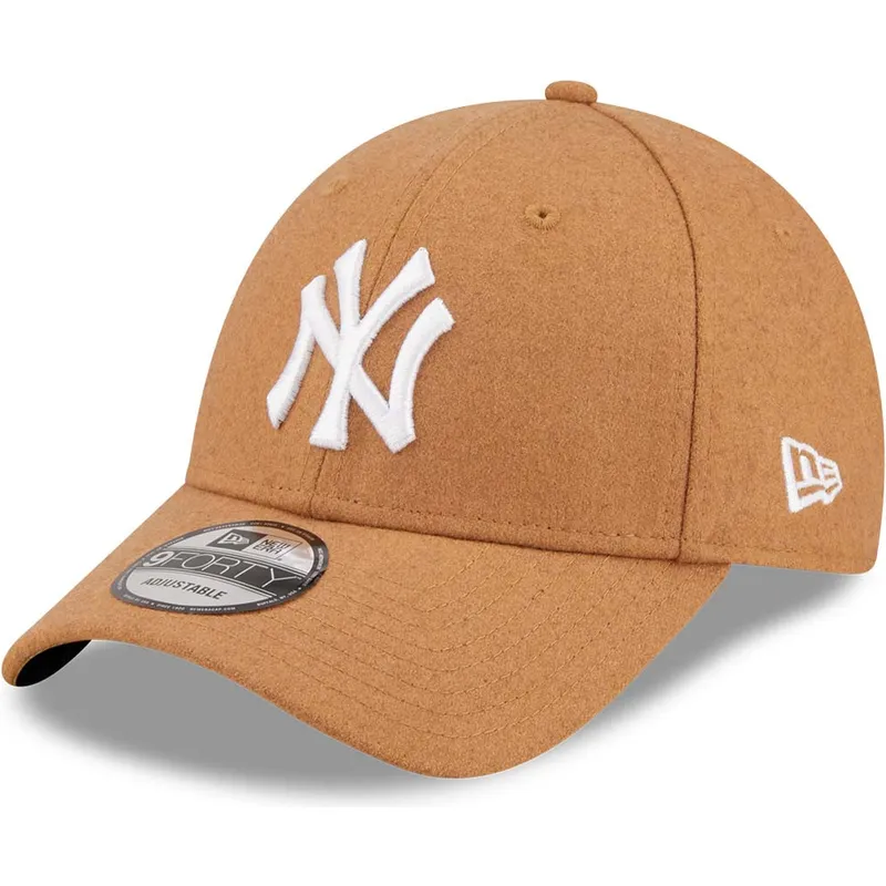 cappelli-curva-marrone-cinghia-regolabile-9forty-the-league-melton-wool-dei-new-york-yankees-mlb-di-new-era