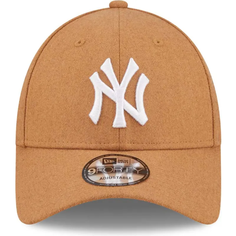 cappelli-curva-marrone-cinghia-regolabile-9forty-the-league-melton-wool-dei-new-york-yankees-mlb-di-new-era