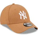 cappelli-curva-marrone-cinghia-regolabile-9forty-the-league-melton-wool-dei-new-york-yankees-mlb-di-new-era