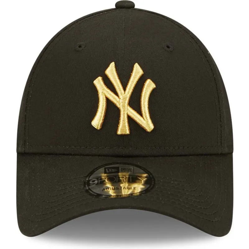 cappelli-curva-nero-cinghia-regolabile-dorado-9forty-metallic-dei-new-york-yankees-mlb-di-new-era