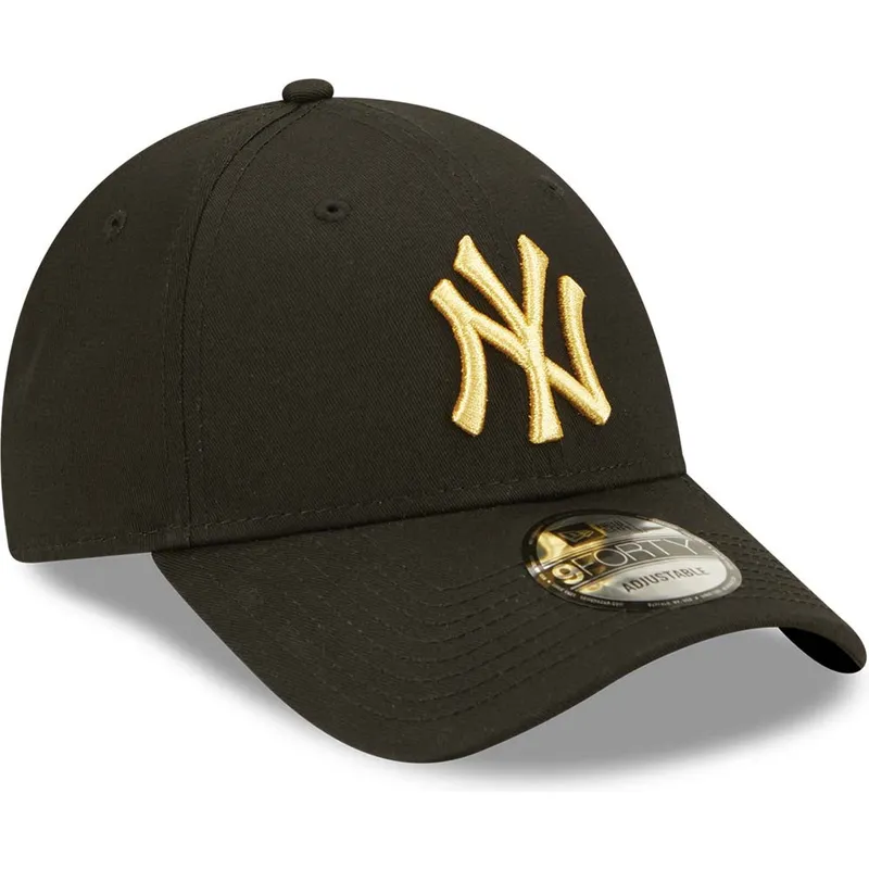 cappelli-curva-nero-cinghia-regolabile-dorado-9forty-metallic-dei-new-york-yankees-mlb-di-new-era