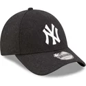 cappelli-curva-nero-cinghia-regolabile-9forty-the-league-melton-wool-dei-new-york-yankees-mlb-di-new-era