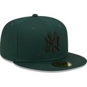 new-era-flat-brim-59fifty-league-essential-new-york-yankees-mlb-dark-green-fitted-cap