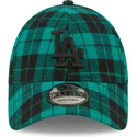 cappelli-curva-verde-cinghia-regolabile-negro-9forty-plaid-dei-los-angeles-dodgers-mlb-di-new-era