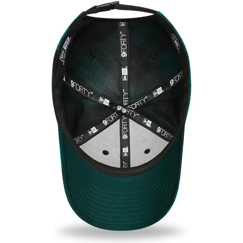 cappelli-curva-verde-cinghia-regolabile-negro-9forty-plaid-dei-los-angeles-dodgers-mlb-di-new-era