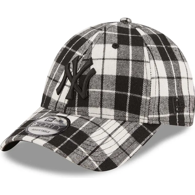 cappelli-curva-nero-cinghia-regolabile-9forty-plaid-dei-new-york-yankees-mlb-di-new-era