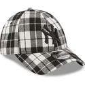 cappellino-curvo-nero-regolabile-con-logo-nero-9forty-plaid-dei-new-york-yankees-mlb-di-new-era