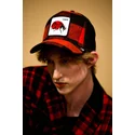 cappellino-trucker-rosso-e-nero-coccinella-lady-plaidy-bug-the-farm-di-goorin-bros