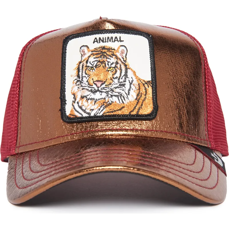 cappellino-trucker-arancione-e-rosso-tigre-spotlight-metallic-the-farm-di-goorin-bros