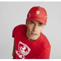 cappellino-curvo-rosso-regolabile-sptwr-race-b-di-ferrari-formula-1-di-puma