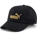 cappellino-nero-con-visiera-curva-regolabile-con-logo-dorato-essentials-di-puma