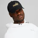 cappellino-nero-con-visiera-curva-regolabile-con-logo-dorato-essentials-di-puma
