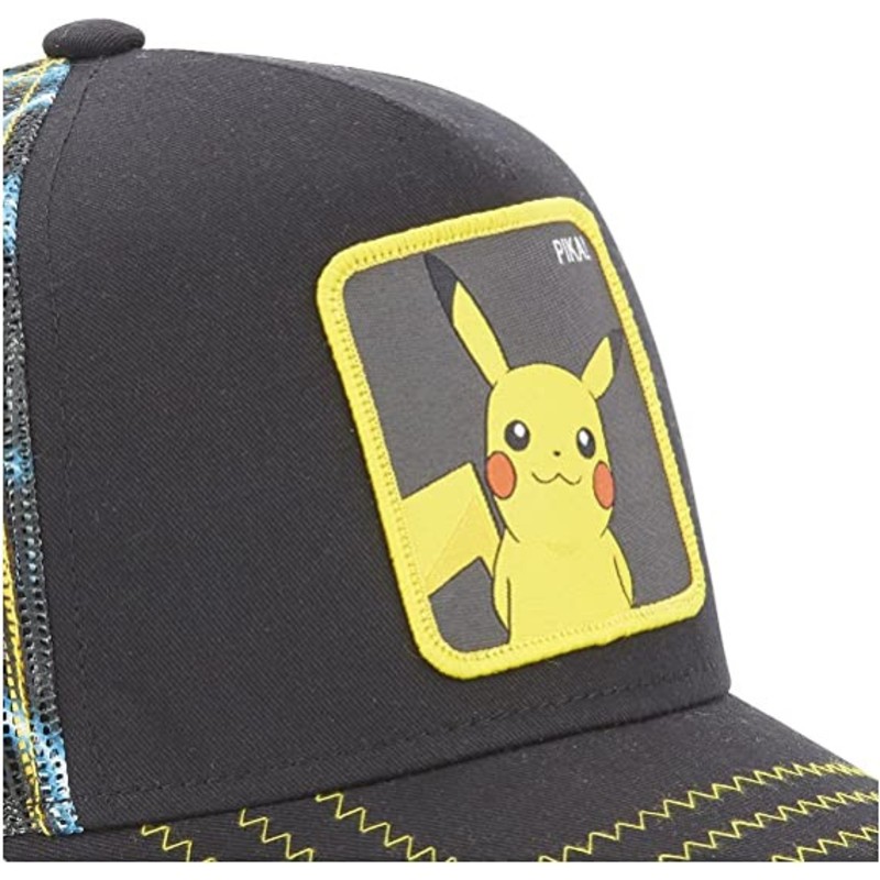 Capslab Pikachu PKM2 ELE1 Pokémon Black Trucker Hat Caphunters.it