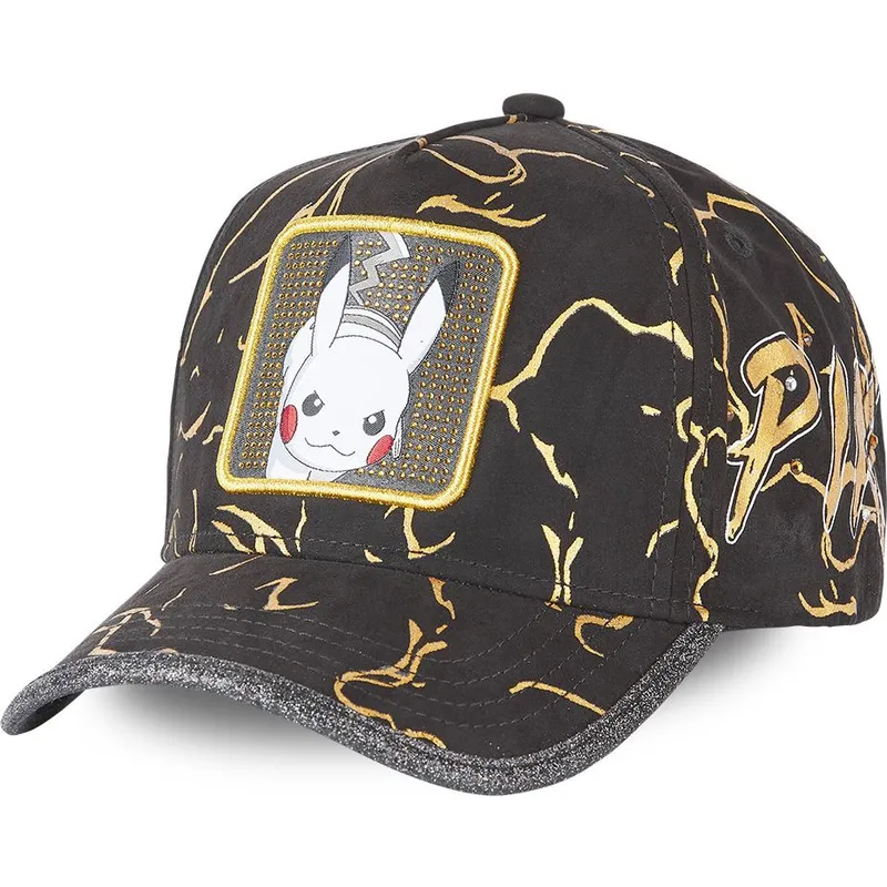 cappelli-curva-nero-cinghia-regolabile-pikachu-pokemon-di-capslab