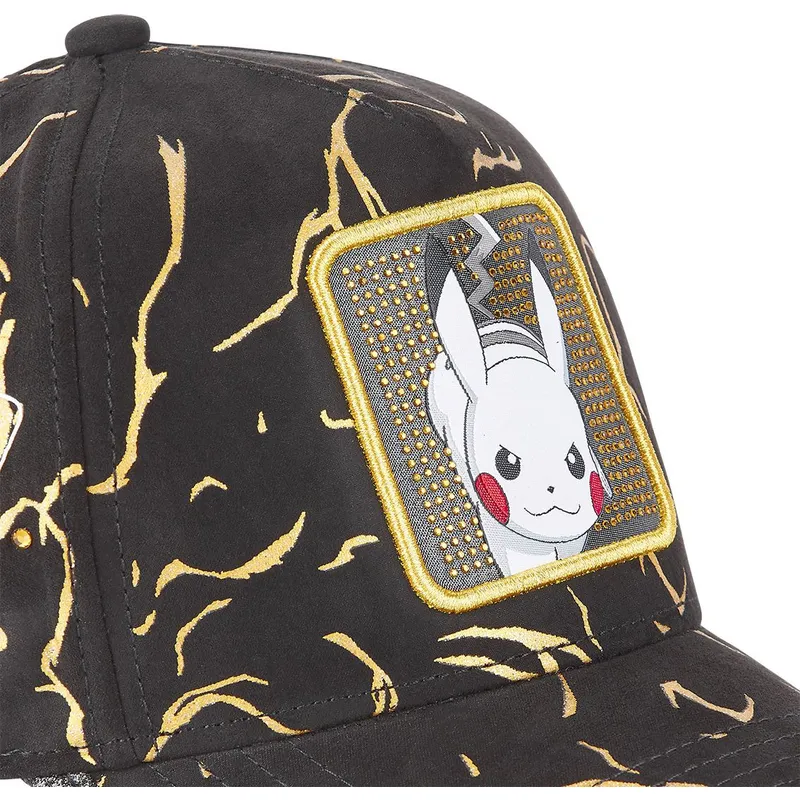 cappelli-curva-nero-cinghia-regolabile-pikachu-pokemon-di-capslab