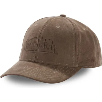Snapback marrone scuro con visiera curva SUEDINE3 di Von Dutch