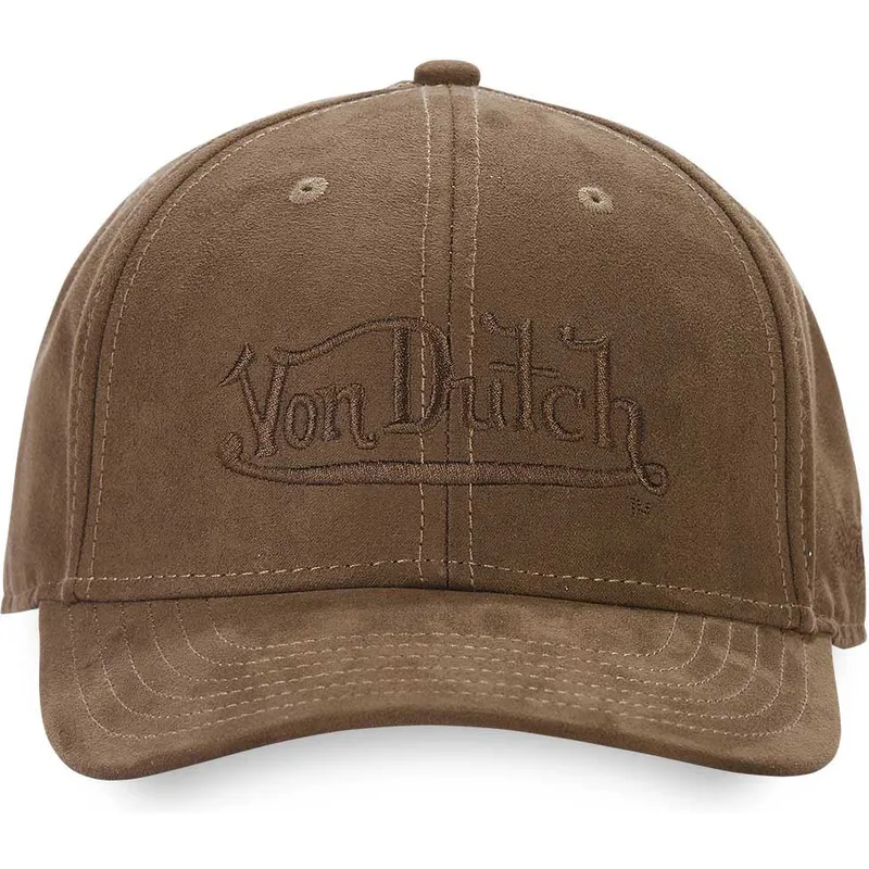 cappellino-curvo-marrone-scuro-snapback-suedine3-di-von-dutch
