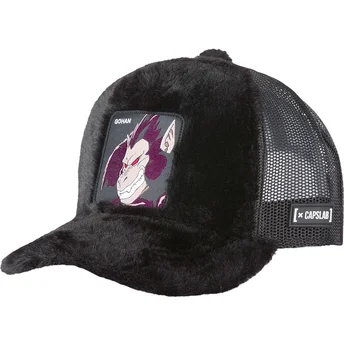 cappellino-trucker-nero-in-pelliccia-son-gohan-great-ape-fur1-ooz1-dragon-ball-di-capslab