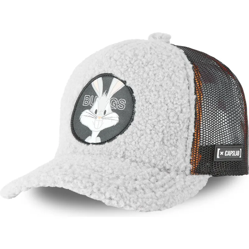 cappellino-trucker-grigio-in-sherpa-bugs-bunny-fur1-bug1-looney-tunes-di-capslab