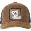cappelli-curva-marrone-snapback-de-borreguillo-diablo-diavolo-della-tasmania-looney-tunes-di-capslab