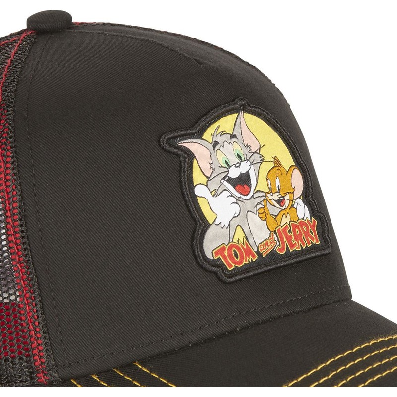 capslab-tom-and-jerry-tj1-looney-tunes-black-and-red-trucker-hat