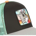 cappellino-trucker-nero-verde-e-grigio-tom-to6-looney-tunes-di-capslab