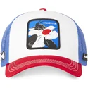 cappellino-trucker-bianco-blu-e-rosso-silvestre-sy2-looney-tunes-di-capslab